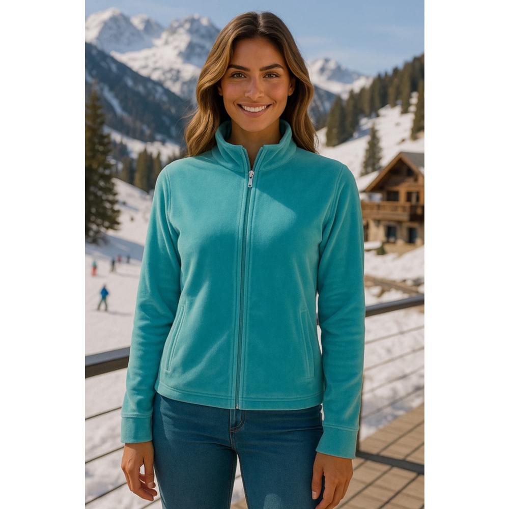 Mountain Lake Velour Zip Jacket Cotton Aqua Blue Vintage Y2K Streetwear Cozy 90s